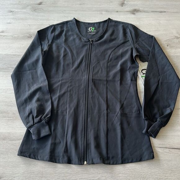 GT (Green Town) Performance 2 Pocket Full Zip Scrub Jacket PEWTER XS NWT IN PKG - Picture 4 of 9